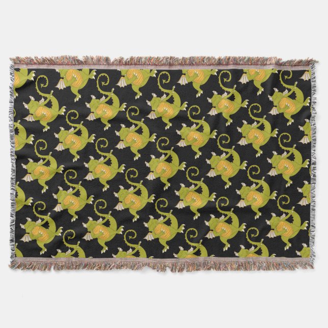 Dancing Dragon Throw Blanket (Front)