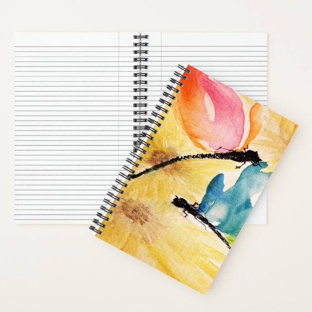 Dancing Dragonflies Spiral Notebook  (Inside)