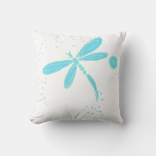 Dancing Dragonfly Abstract Art Cushion