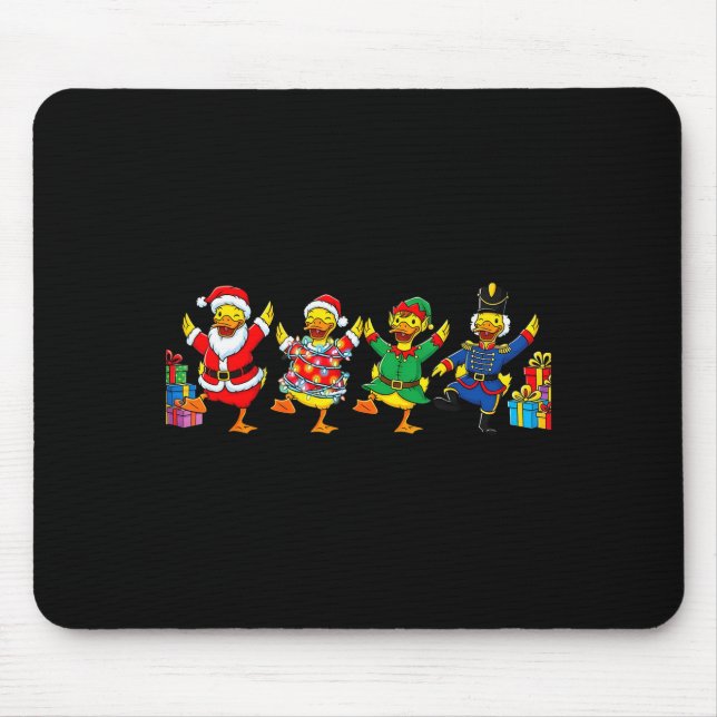Dancing Ducks Christmas Cute Holiday Party Apparel Mouse Mat (Front)