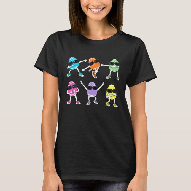Dancing Eggs Easter Day Dance Challenge Boys Girls T-Shirt (Front)