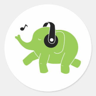 Dancing Elephant Classic Round Sticker