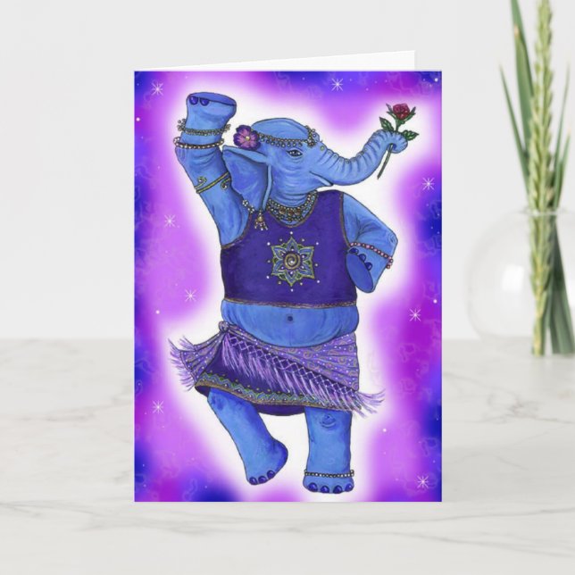 Dancing Elephant Greeting Card (Front)
