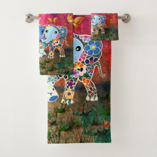 Dancing Elephants Bath Towel Set