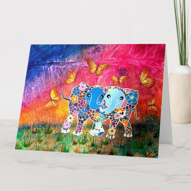 Dancing Elephants Card (Front)