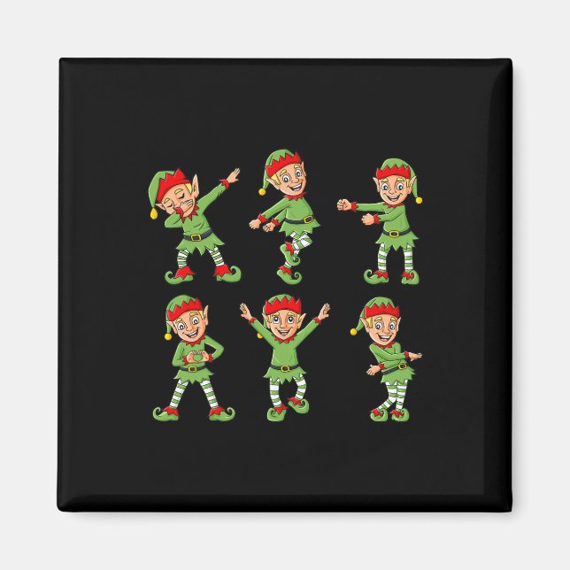 Dancing Elf Christmas Dance Challenge Boys Girls K Magnet (Front)