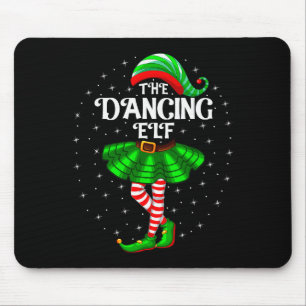 Dancing Elf Christmas Family Matching Women Girls Mouse Mat