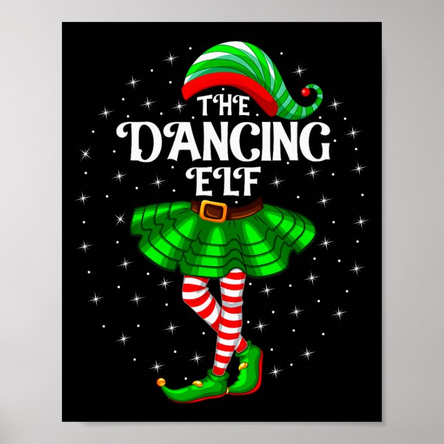 Dancing Elf Christmas Family Matching Women Girls  Poster (Front)