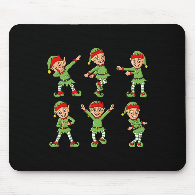 Dancing Elf Dance Challenge Boys Girls Kids Xmas  Mouse Mat (Front)