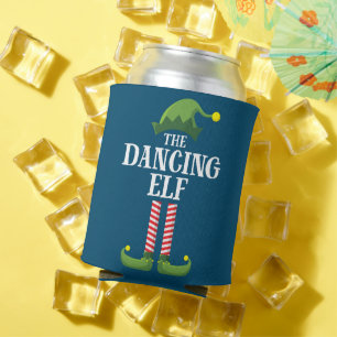 Dancing Elf Matching Family Group Christmas Party Can Cooler