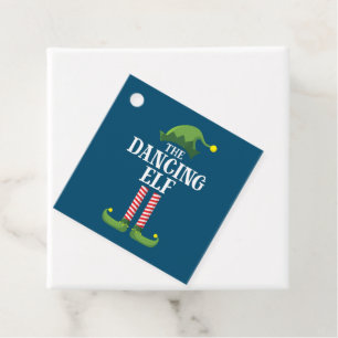 Dancing Elf Matching Family Group Christmas Party Favour Tags