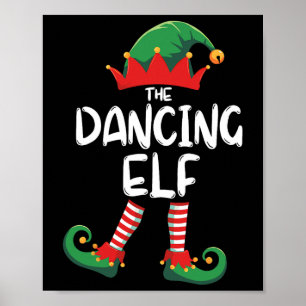 Dancing Elf Matching Family Group Christmas Party Poster
