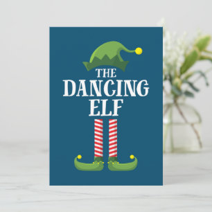 Dancing Elf Matching Family Group Christmas Party Thank You Card