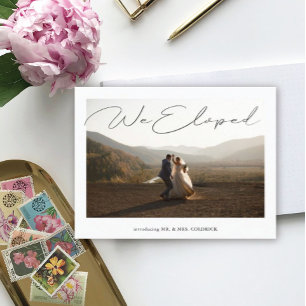 Dancing Elopement Photo Wedding Announcement
