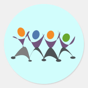 Dancing/Exercising People Classic Round Sticker