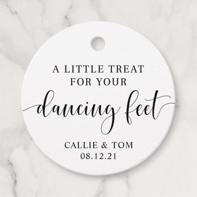 Dancing Feet Flip Flop Wedding Favour Tag (Front)