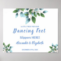 Dancing Feet Flip Flops | Eucalyptus Wedding Sign