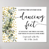 Dancing Feet Flip Flops Wedding Eucalyptus Sign