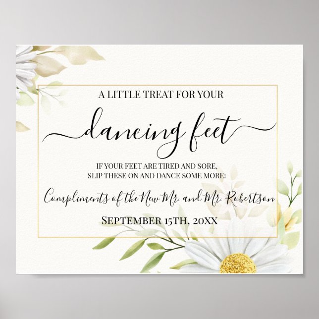 Dancing Feet Flip Flops Wedding Reception Sign (Front)