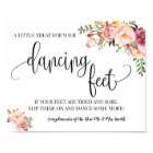 Dancing feet sign flip flops wedding pink floral