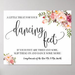 Luxury Acrylic Treat For Your Dancing Feet Wedding Flip Flop Sign