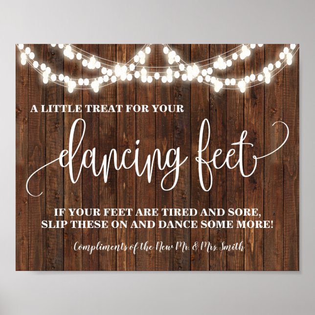 Dancing Feet Sign Flip Flops Western Wedding (Front)