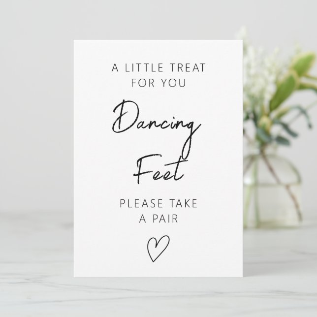 Dancing Feet Sign Template, Wedding Flip Flops Sig Invitation (Standing Front)