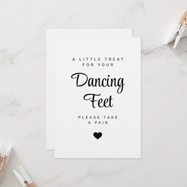 Dancing Feet Sign Wedding Flip Flops Invitation (Front/Back In Situ)