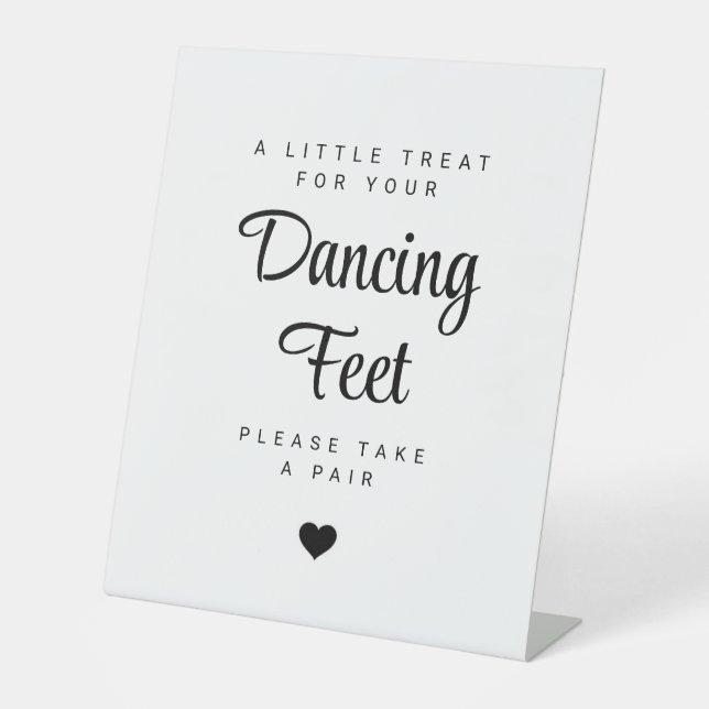 Dancing Feet Sign Wedding Flip Flops Pedestal Sign (Front)