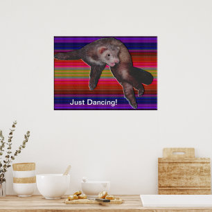 Dancing Ferret Colour Pattern Poster