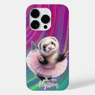 Dancing Ferret in a Tutu Doing Ballet Case-Mate iPhone 14 Pro Case