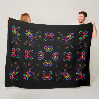 Dancing Fiesta Flowers Fleece Blanket