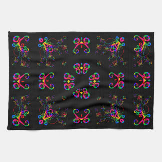 Dancing Fiesta Flowers Tea Towel