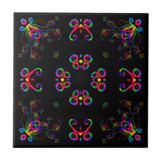 Dancing Fiesta Flowers Tile