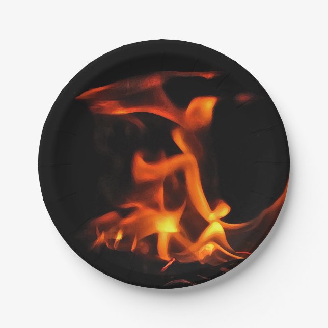 Dancing Fire 7 inch Paper Plate (Front)