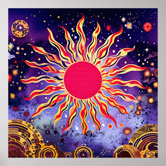 “Dancing Fire of the Cosmos” The Sun Poster (Front)