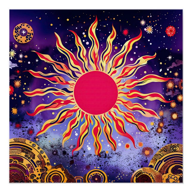 “Dancing Fire of the Cosmos” The Sun Poster (Front)