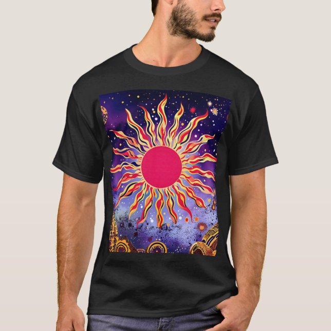 “Dancing Fire of the Cosmos” The Sun T-Shirt (Front)