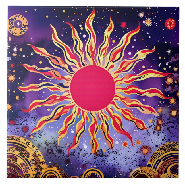 “Dancing Fire of the Cosmos” The Sun Tile (Front)