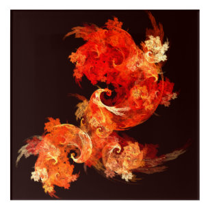 Dancing Firebirds Abstract Art Acrylic Print