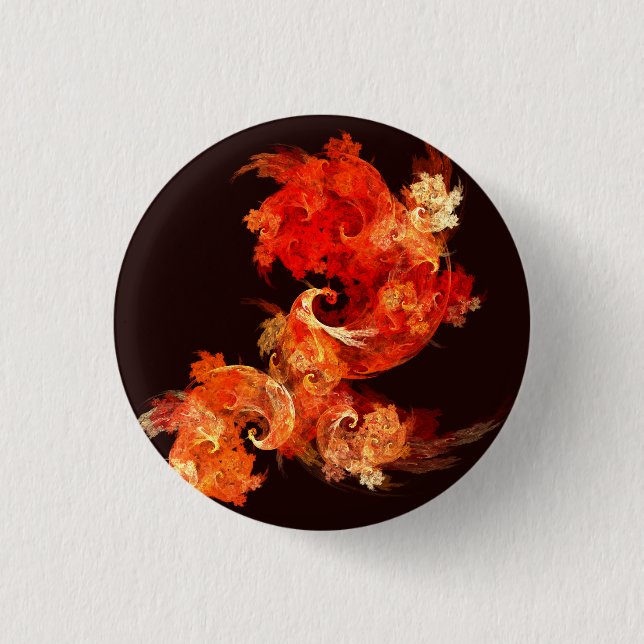 Dancing Firebirds Abstract Art Button (round) (Front)