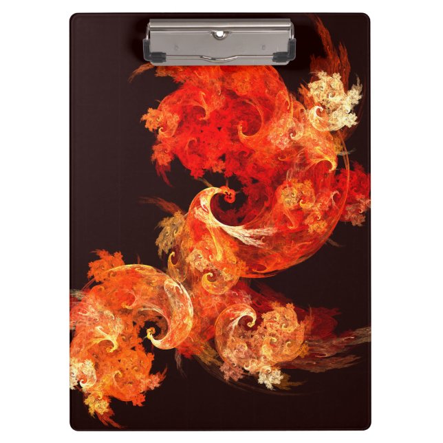 Dancing Firebirds Abstract Art Clipboard (Front)