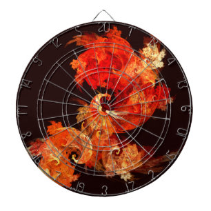 Dancing Firebirds Abstract Art Dartboard