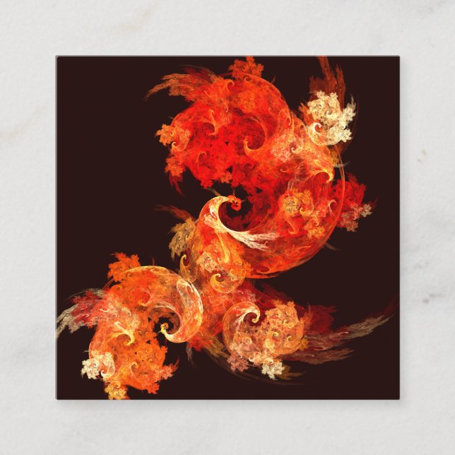 Dancing Firebirds Abstract Art Enclosure Card (Front)