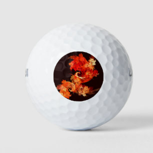 Dancing Firebirds Abstract Art Golf Balls