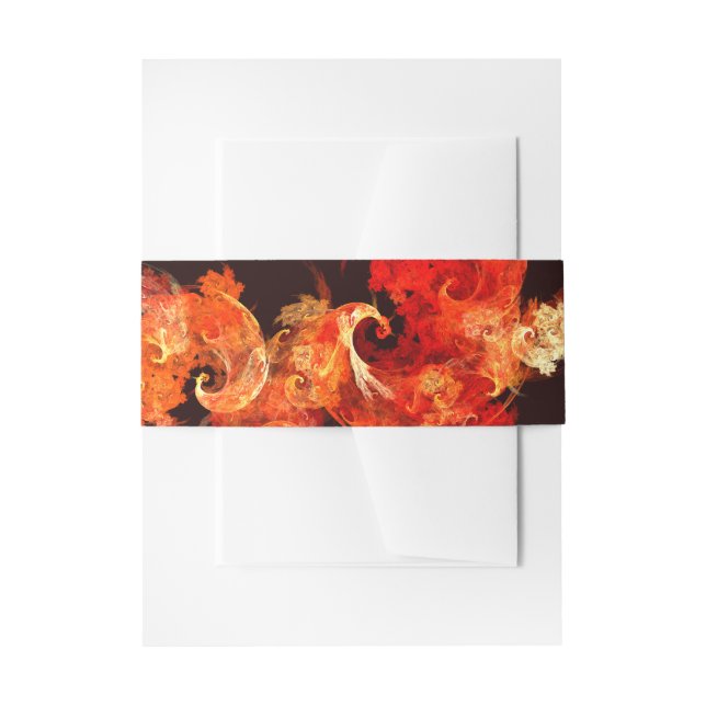 Dancing Firebirds Abstract Art Invitation Belly Band (Front Example)