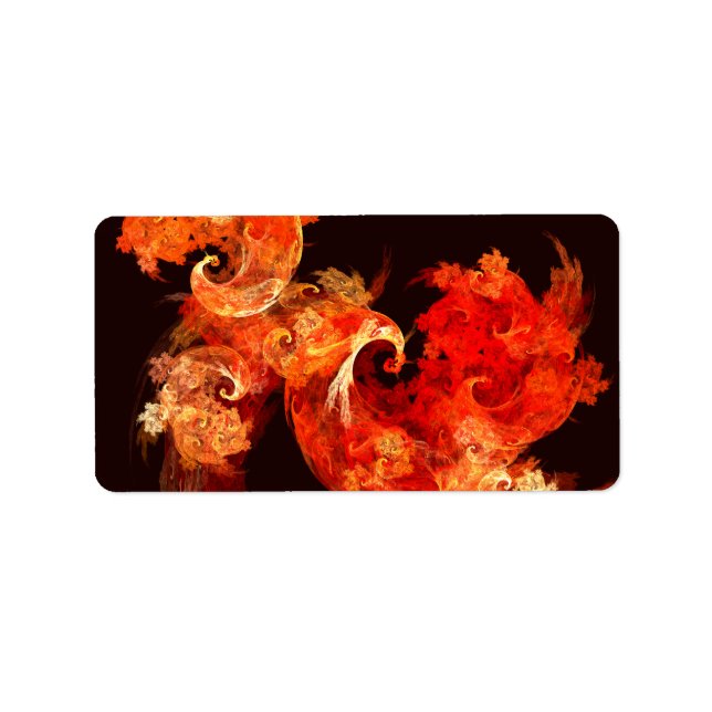 Dancing Firebirds Abstract Art Label (Front)