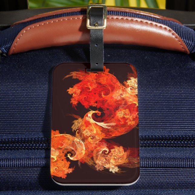 Dancing Firebirds Abstract Art Luggage Tag (Front Insitu 2)