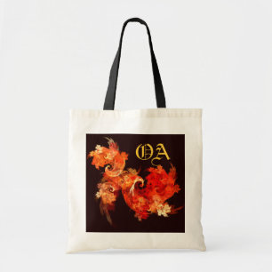 Dancing Firebirds Abstract Art Monogram Bag