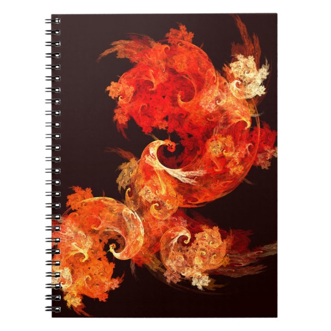 Dancing Firebirds Abstract Art Notebook (Front)